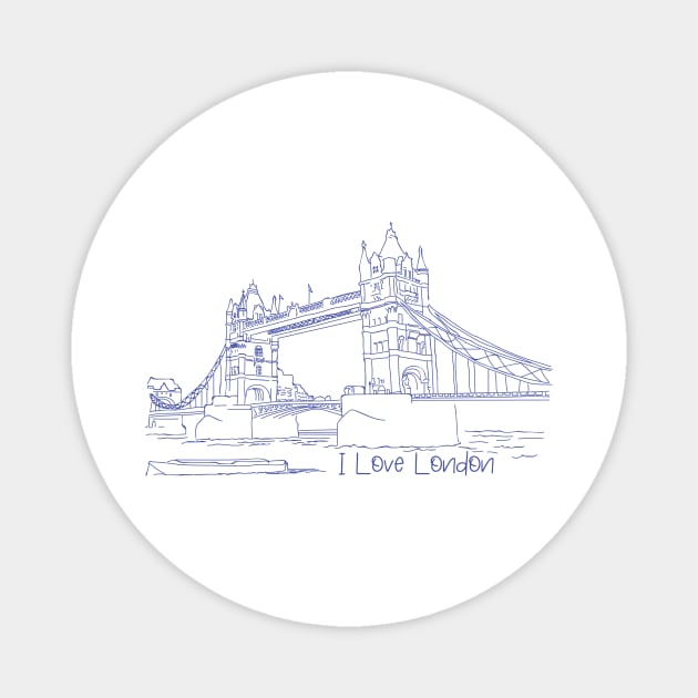 I Love London Magnet by SM Shirts